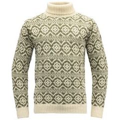 DEVOLD Hoddevik Wool High Neck, Offwhite/Olive