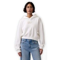 GAP 880827-01 Oversize crop mikina s logem VintageSoft Bílá