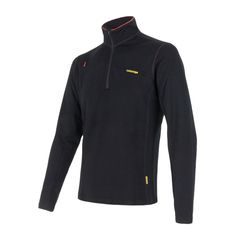 SENSOR MERINO UPPER pánská mikina krátký zip černá