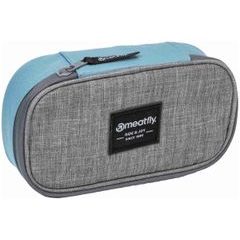 MEATFLY XL Pencil Case, Aqua / Grey