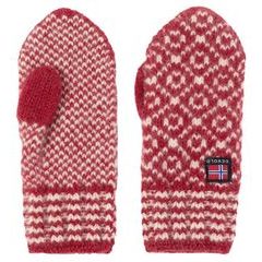 DEVOLD Svalbard Wool Mitten, Hindberry/Offwhite