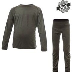 SENSOR MERINO AIR SET dětský triko dl.rukáv + spodky, olive green