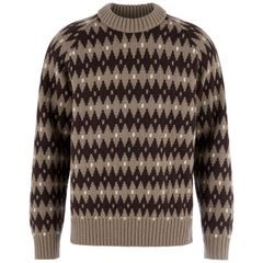 FJÄLLRÄVEN Övik Jacquard Knit M Suede Brown-Black Oak