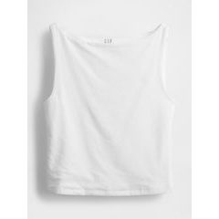 GAP Strečový crop top Bílá