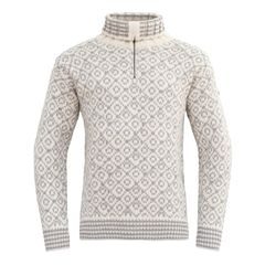 DEVOLD Svalbard Wool Zip Neck, Offwhite/Grey