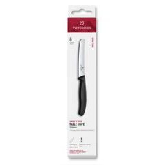VICTORINOX Swiss Classic, table knife, 6pcs, 11cm, straight, black, box