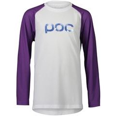 POC Y's Essential MTB LS Jersey, Hydrogen White/Sapphire Purple