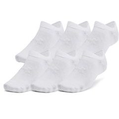 UNDER ARMOUR Essential No Show 6pk, White / White / Halo Gray