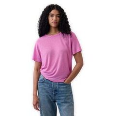 GAP 886584-02 Tričko z lněné směsi Růžová