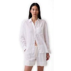GAP 882924-07 Lněná oversize košile Bílá