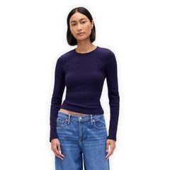 GAP 843479-06 Žebrované tričko Tmavě modrá