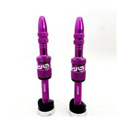 E*THIRTEEN Presta Quickfill Tubeless Valves | Gen2 | 23-31mm Depth | 2 Pieces | Eggplant