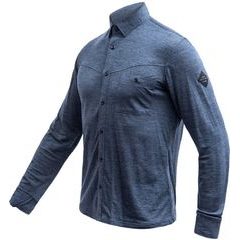 SENSOR MERINO LITE unisex košile dl.rukáv mottled blue