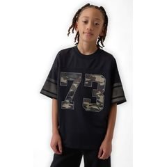 GAP 890733-01 Dětské síťované oversize tričko Černá