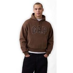 GAP 887090-00 Oversize mikina s logem VintageSoft Hnědá