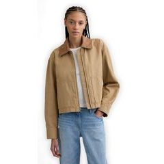 GAP 887639-01 Plátěná crop bunda Hnědá