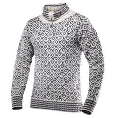 DEVOLD Svalbard sweater zip neck offwhite/antracite