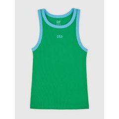 GAP 729562-04 Žebrovaný top s logem Zelená