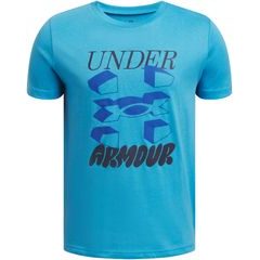 UNDER ARMOUR UA B SPLIT BIG LOGO SS, modrá