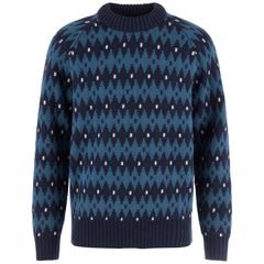 FJÄLLRÄVEN Övik Jacquard Knit M Dark Navy-Indigo Blue