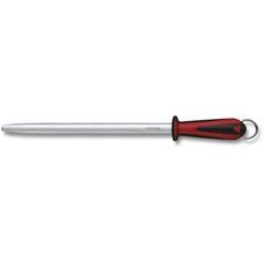 VICTORINOX Dual Grip, honing steel, 30cm, micro-fine cut, oval, black/red