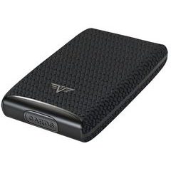 TRU VIRTU Credit Card Case RAZOR Fan - leather Diagonal Carbon Black