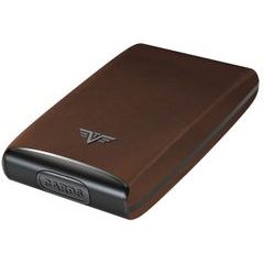 TRU VIRTU Credit Card Case RAZOR Fan - leather Vegetative Brown