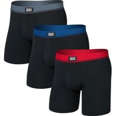 SAXX ESSENTIAL COTTON BB FLY 3PK, red/navy/turbulence wb