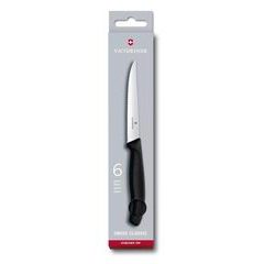 VICTORINOX Swiss Classic, steak knife set, 6pcs, 11cm, wavy, black
