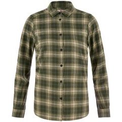 FJÄLLRÄVEN Övik Classic Flannel Shirt W Deep Forest-Fossil
