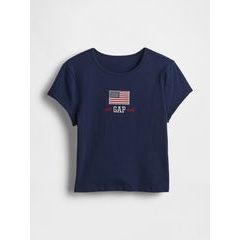 GAP Crop tričko Americana Tmavě modrá