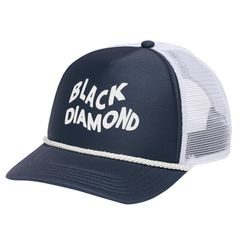 BLACK DIAMOND FLAT BILL TRUCKER HAT Charcoal-White Wavy Black Dmnd