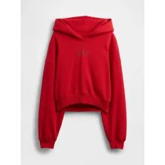 GAP Mikina s kapucí Logo Cropped Americana Červená