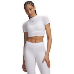 UNDER ARMOUR HeatGear Elite Crop Mck SS-WHT