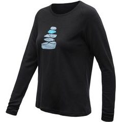 SENSOR MERINO BLEND STONE dámské triko dl.rukáv černá