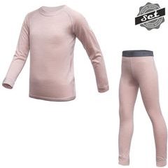 SENSOR MERINO AIR SET dětský triko dl.rukáv + spodky dusty pink