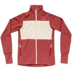 DEVOLD Egga Grid Merino Jkt Wmn Marsala/Offwhite
