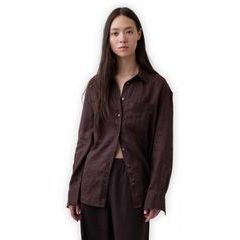 GAP 882924-13 Lněná oversize košile Hnědá