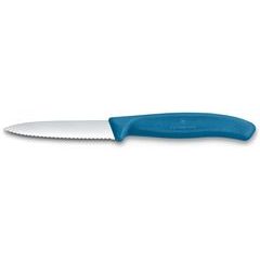 VICTORINOX Swiss Classic, paring knife, 8cm, wavy, pointed tip, blue