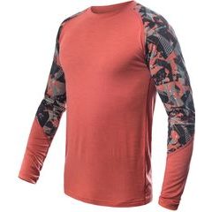 SENSOR MERINO IMPRESS pánské triko dl.rukáv terracotta/rush