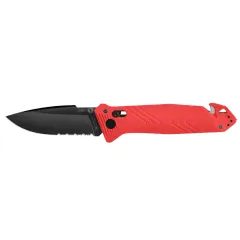 TB OUTDOOR CAC PA6 FV RED HANDLE SERRATED