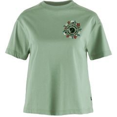 FJÄLLRÄVEN Fjällblomster Logo T-shirt W Misty Green