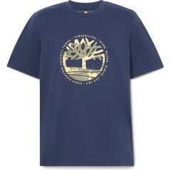 TIMBERLAND Tree Logo Lake House Graphic Tee Peacoat