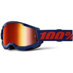 100% STRATA 2 Goggle Navy - Mirror Red Lens