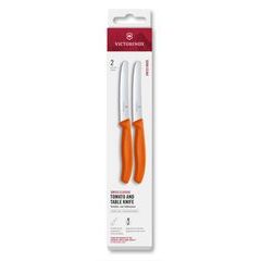 VICTORINOX Swiss Classic, tomato & table knife, 2pcs, 11cm, wavy, orange, box