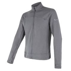 SENSOR MERINO UPPER pánská mikina celozip šedá