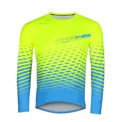 FORCE MTB ANGLE dl. rukáv fluo-modrý