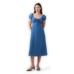 GAP 870780-00 Midi džínové šaty Tmavě modrá
