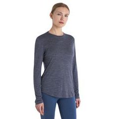 ICEBREAKER W Mer 125 Cool-Lite Sphere III LS Tee MIDNIGHT NAVY HTHR