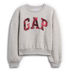 GAP 839163-04 Dětská oversize mikina s logem Šedá
